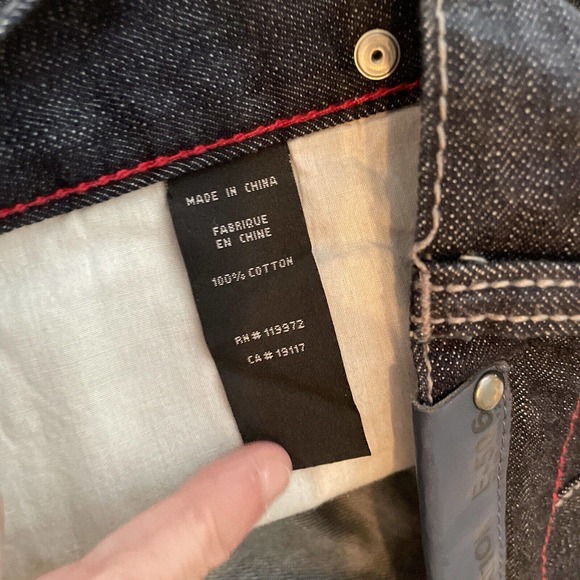 Parish Nation E 506 Baggy Jean Denim Shorts Men's 44 Red Button Fly Relaxed Fit - Picture 4 of 13